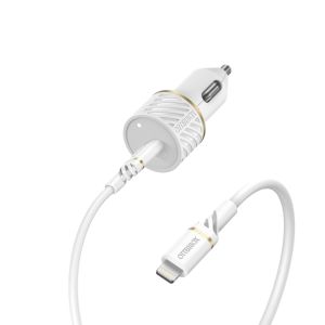Cable connected to the car charger.