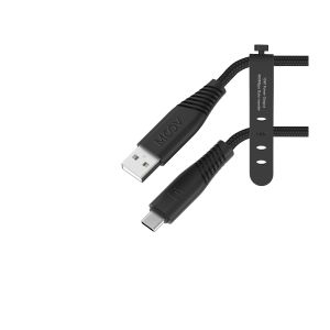 Front view of Moov PowerMotion USB-A to USB-C 0.5m Cable - Black
