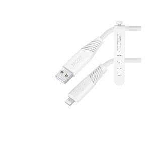 Front view of Moov PowerMotion USB-A to Lightning 1.2m Cable - White