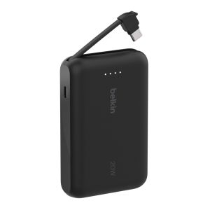 Belkin BoostCharge 10 000 mAh Power Bank with USB-C Integrated Cable and USB-C Port - Black