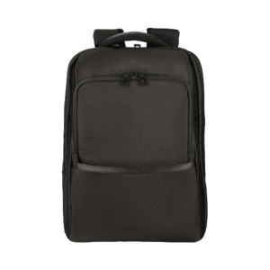 front of backpack with different compartments 